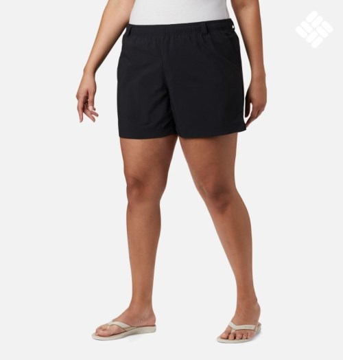 Columbia PFG Backcast Vann Shorts Dame Svarte | Plus Size 34675O